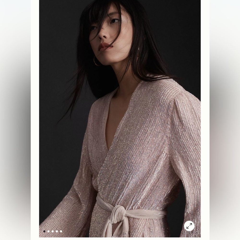 Retrofete BHLDN Gabriella Mini Wrap Dress